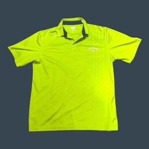 Callaway Mens XL Lime Green Polo Golf Athletic Shirt READ